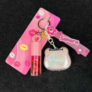 Sakura Lip Gloss Keychain - Red